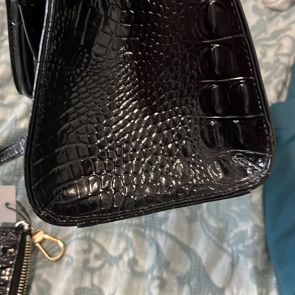 Brahmin Black Embossed Satchel Set - Picture 8 of 9